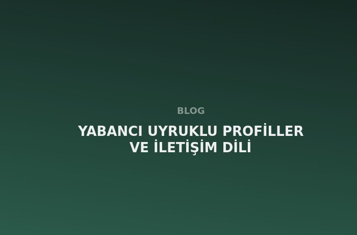 Yabancı Uyruklu Profiller ve İletişim Dili