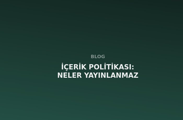 İçerik Politikası: Neler Yayınlanmaz