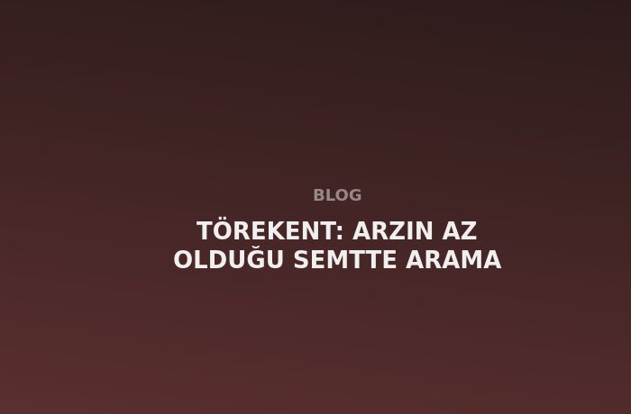 Törekent: Arzın Az Olduğu Semtte Arama