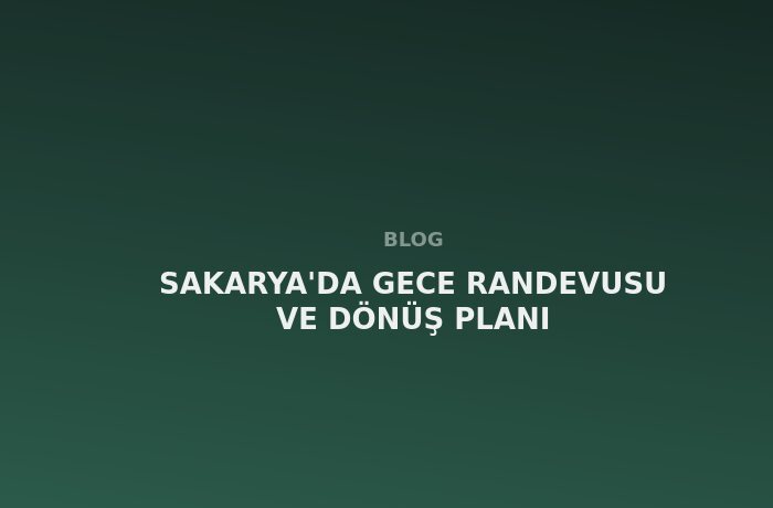 Sakarya'da Gece Randevusu ve Dönüş Planı
