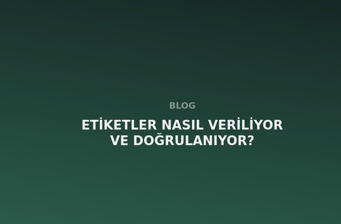 Etiketler Nasıl Veriliyor ve Doğrulanıyor?